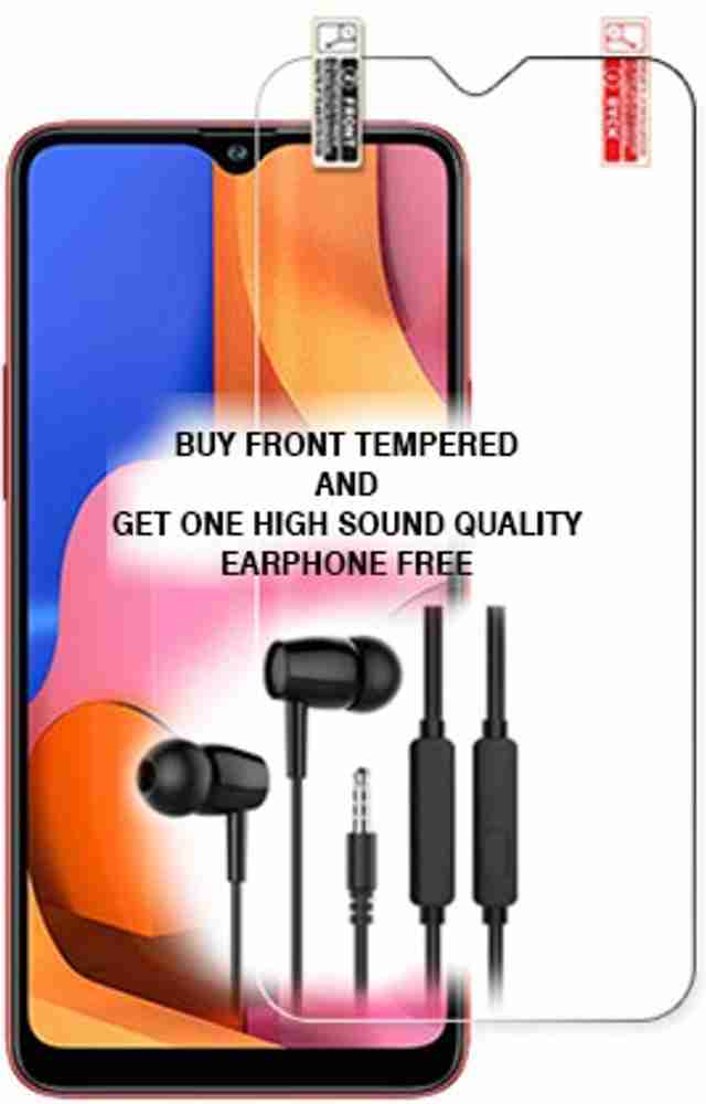 SOMTONE Tempered Glass Guard for Samsung Galaxy A20s FRONT TEMPERED GLASS BUY AND GET ONE HIGH SOUND QUALITY EARPHONE FREE SOMTONE Flipkart