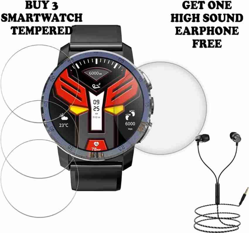 ARBAN Tempered Glass Guard for KOSPET OPTIMUS PRO SMART WATCH PACK 3 BUY AND GET ONE EARPHONE FREE ARBAN Flipkart