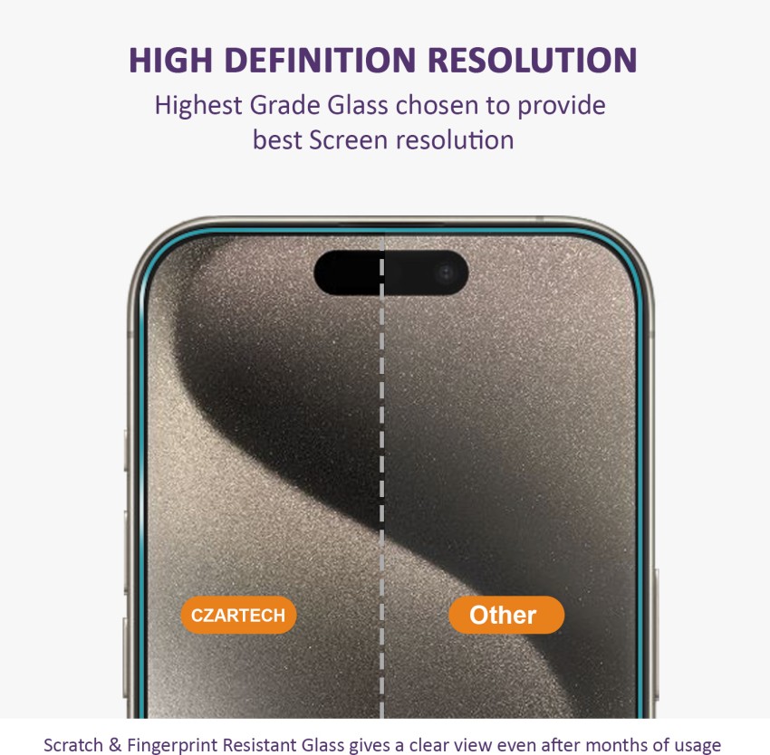 Esr ESR 3+1 Pack for iPhone 15 Pro Max Screen Protector, 3 Tempered-glass  Screen Protector and 1 Set camera Lens Protector, 25D curv