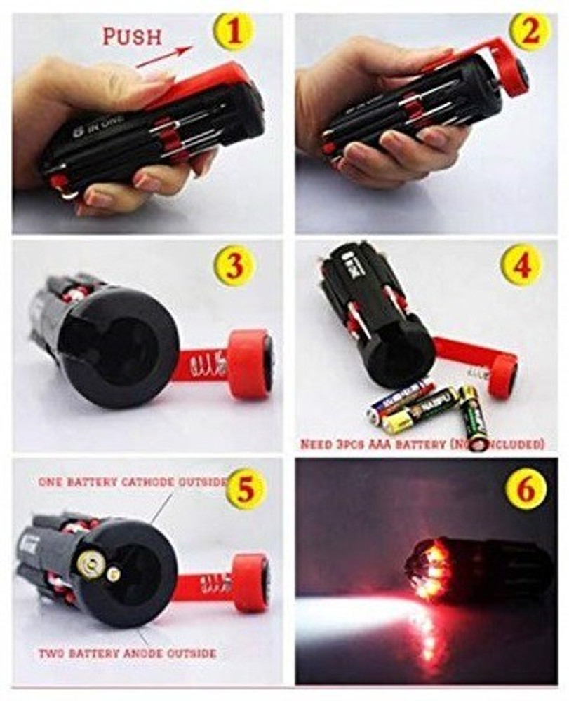 VibeX 8 in 1 Multi Function Screwdriver Kit With Led Portable