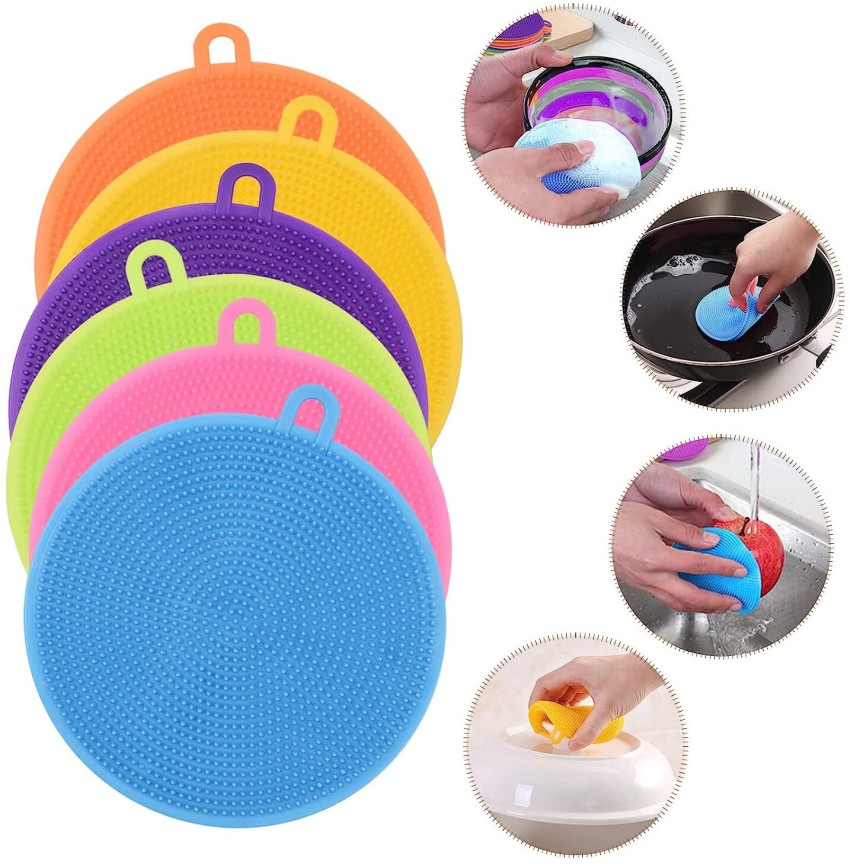 JsdMart Silicone Dish Scrubber Sponge Mildew Free, Non Stick, Heat