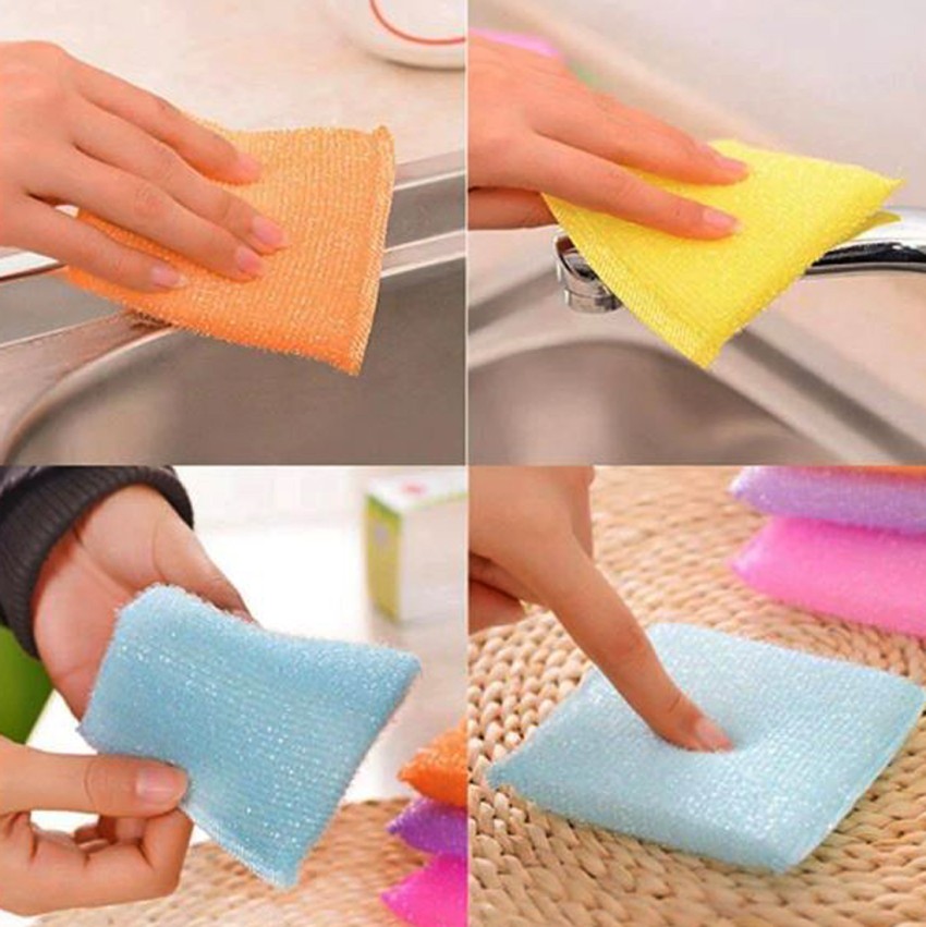 DISH WASH SCRUBBER , SPONGE SCRUBBER FOR UTENSILS , KITCHEN SCRUBBER FOR  MULTIPURPOSE USE PACK OF 12 PCS Material : Steel