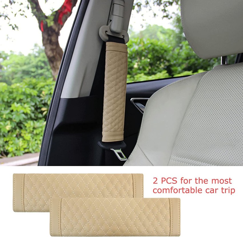 Auto Oprema CAR SEAT BELT COVER & SHOULDER PAD COVER 7D BEIGE UNIVERSAL  PACK OF 2 Seat Belt Cover