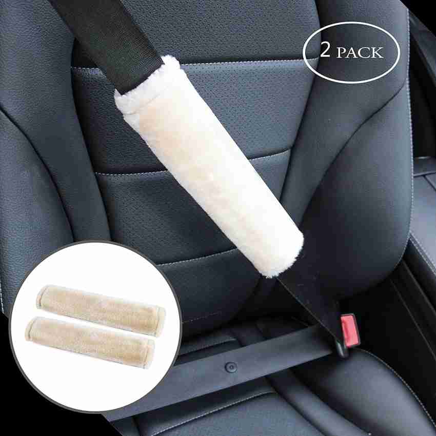 Petslover Soft Faux Sheepskin Seat Belt Shoulder Pad Compatible