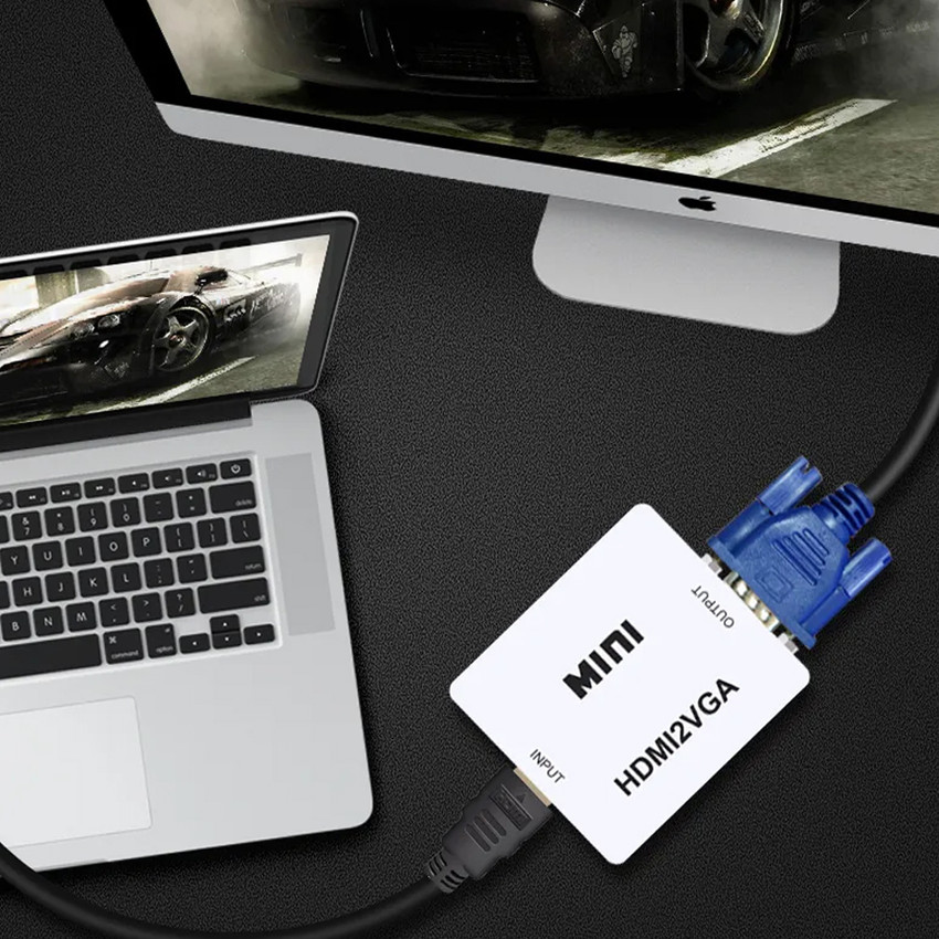 Mebako Mini HDMI to VGA HD Video Converter HDMI2VGA Adapter Full