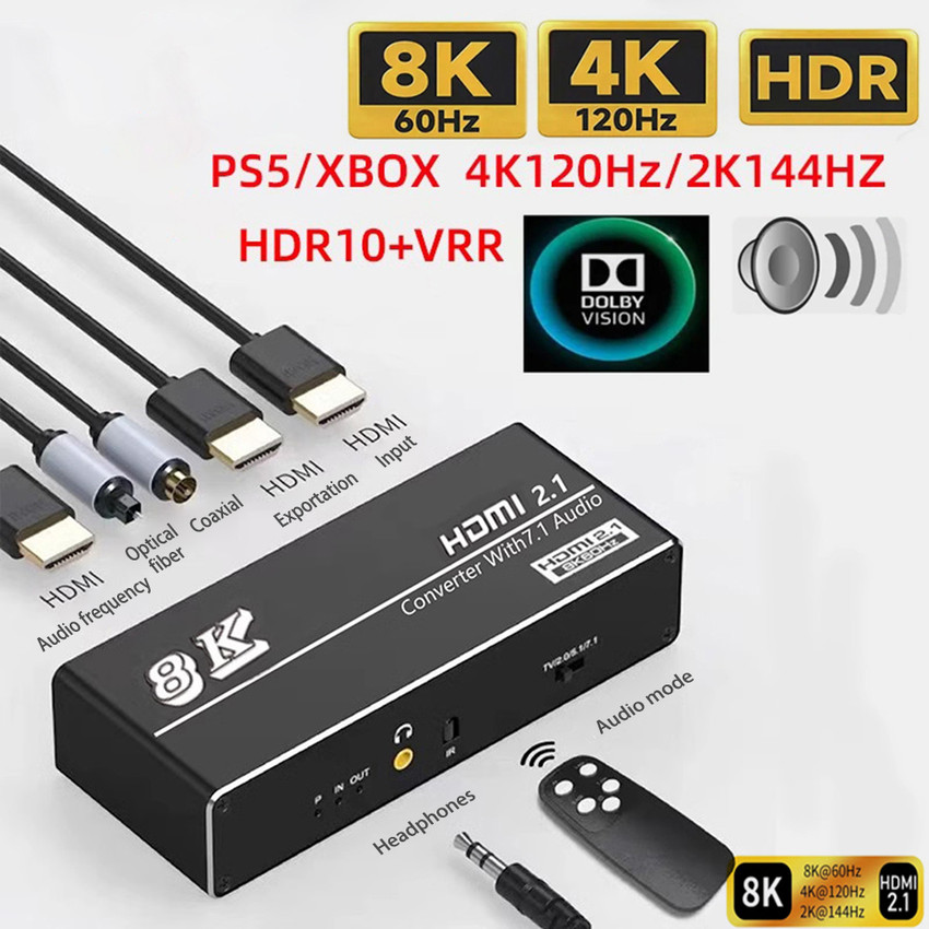 microware HDMI 2.1 Audio Extractor Splitter 4K 120Hz 8K 60Hz 5.1