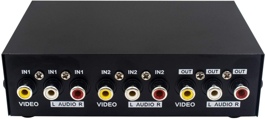 Tobo 2-Port AV Switch RCA Switcher,2 in 1 Out Composite Video L/R 