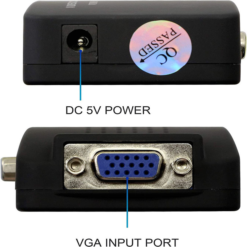 REC Trade RCA to VGA Adapter Composite AV S Video to VGA Converter 0072N Media Streaming Device REC Trade Flipkart