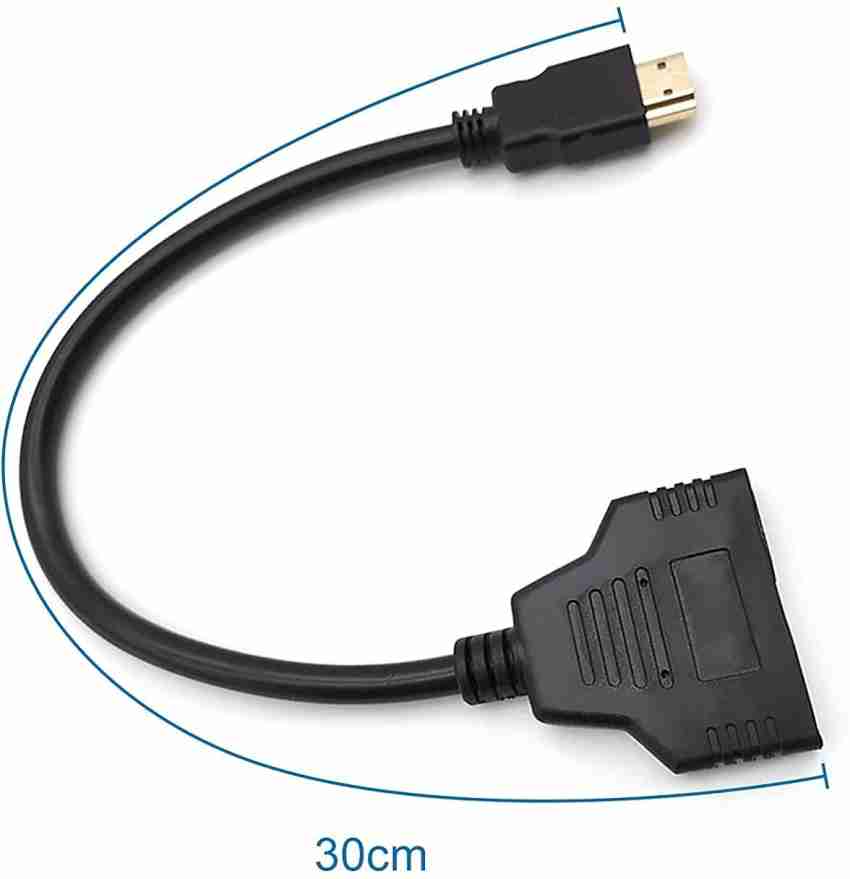 FENTICO HDMI Splitter Adapter Cable HDMI Splitter 1 in 2 Out HDMI Male to  Dual HDMI Female 1 to 2 Way for HDMI HD, LED, LCD, TV (in Both Display Same