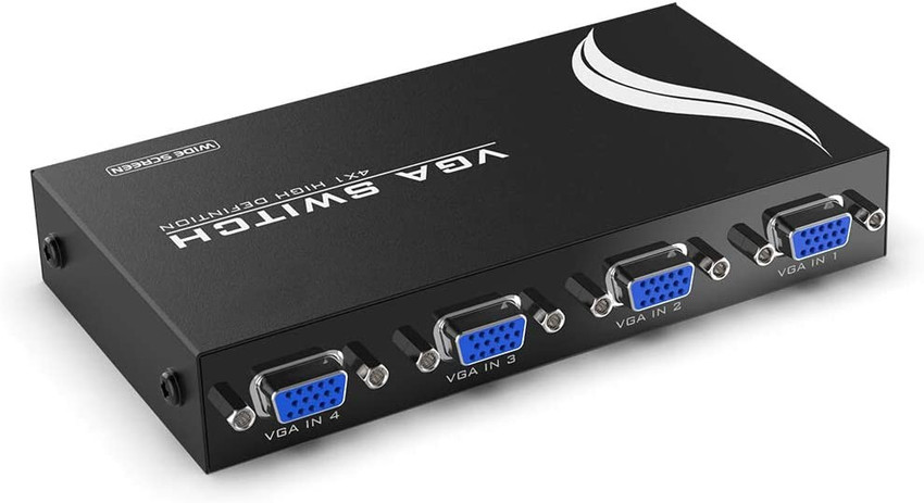 REC Trade 4 Port VGA Switch 4 in 1 Out VGA Splitter Switch Box