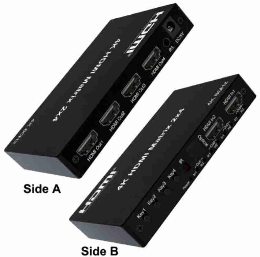  HDMI Matrix Switcher 4X2 with Multiview, BolAAzuL HDMI Multi- Visor Quad Multi-viewer Dual Monitor 4K HDMI 4 in 2 Out Multiviewer :  Electronics