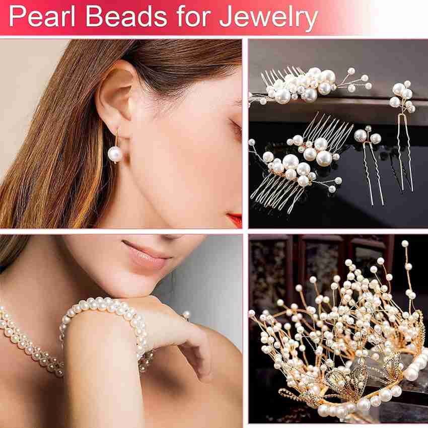 Moti (Off-White) (10 mm) 1200 Pearl, Crafts Artificial Pearl Beads for —  satyamkraft