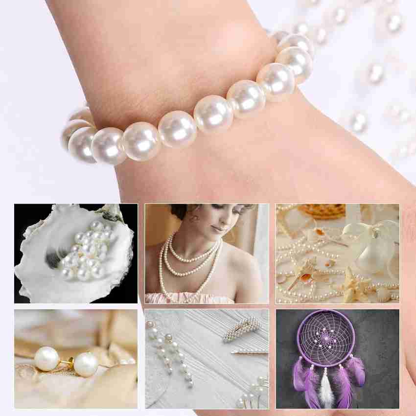 SATYAM KRAFT 1200 Pcs Artificial White Moti (6 mm) Pearls Beads for ar —  satyamkraft