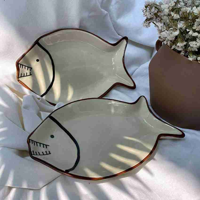 Classydesigners Handcrafted Ceramic Fish Shaped Glazed Serving Platter Plate Dish Tray Serving Set Price in India Buy Classydesigners Handcrafted Ceramic Fish Shaped Glazed Serving Platter Plate Dish ...