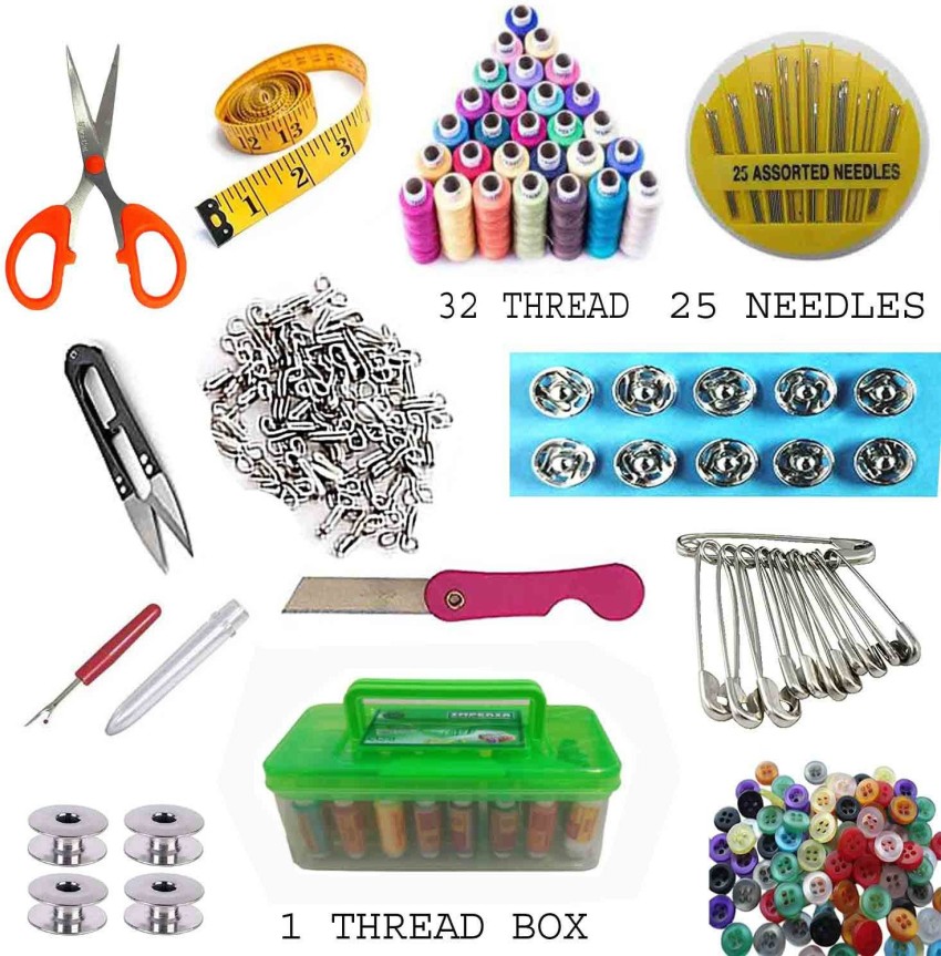 Lucknow Crafts Thread and Needle Kit For Home Sewing Kit Box