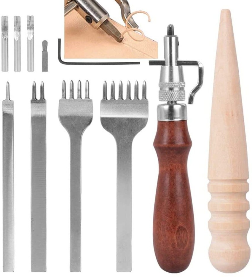 HASTHIP 11Pcs Leather Craft Tools, Leather Sewing Tools Leather