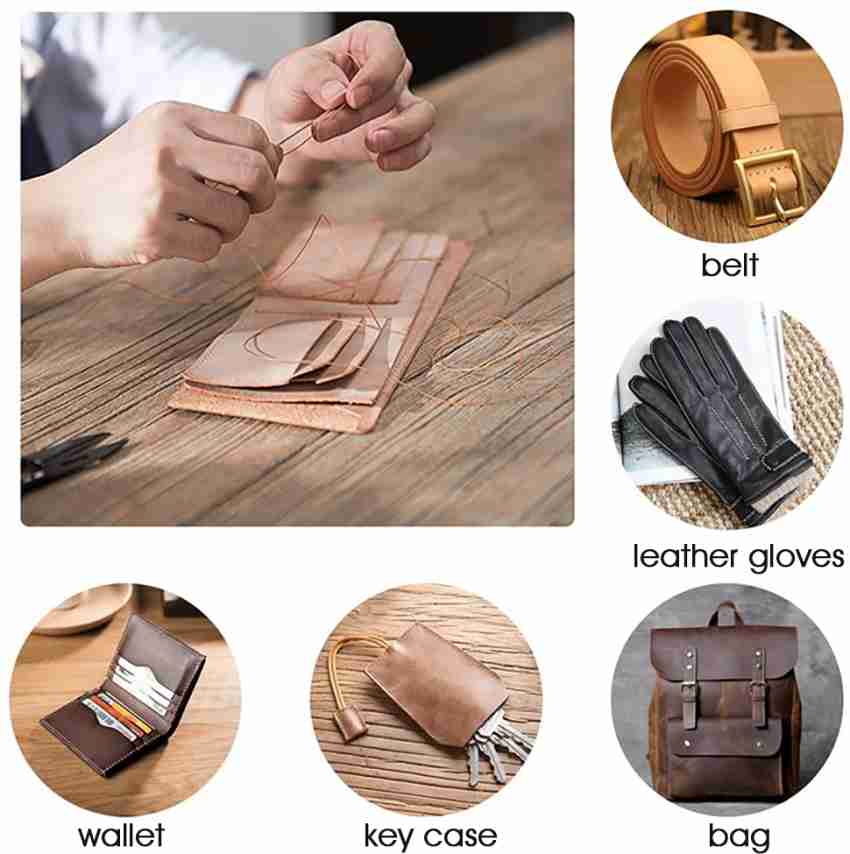 Leather Sewing Kit, 38 Pcs Leather Working Kit, Leather Sewing Upholstery  Repair Kit with Large-Eye Stitching Needles, 8 Upholstery Thread, Leather