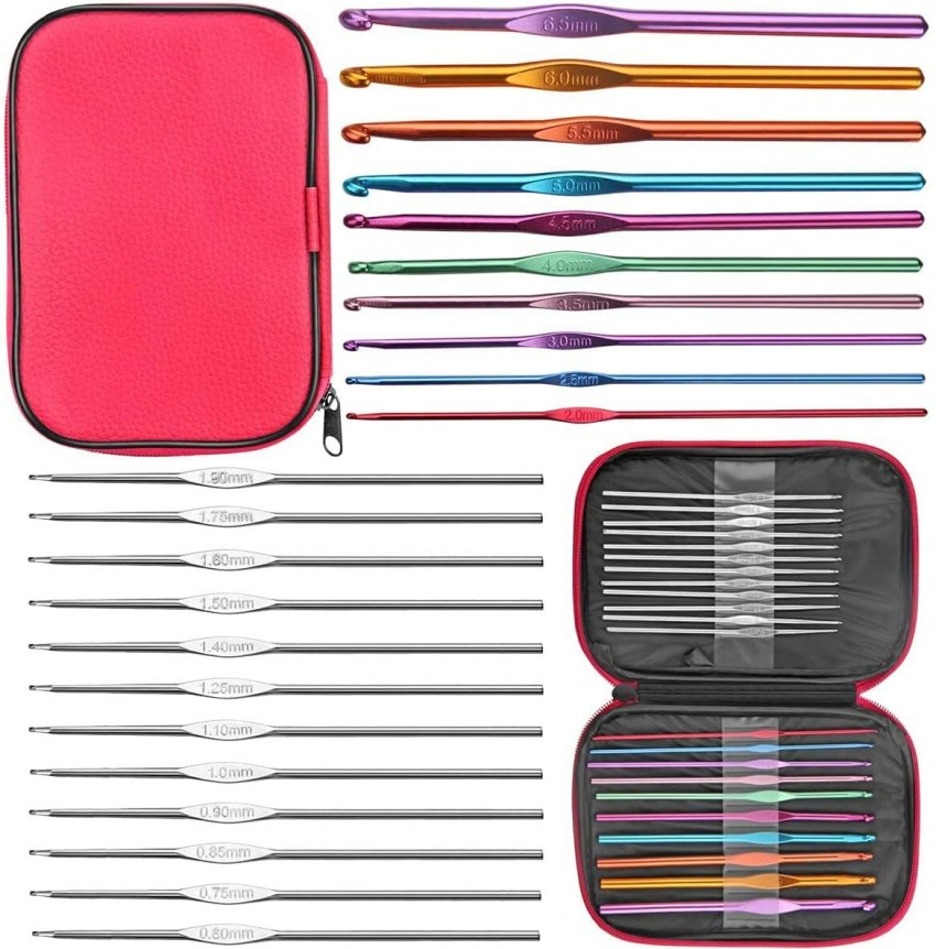 100 Pieces Crochet Kit with Yarn and Knitting Accessories Set,Complete  Knitting Kit for Beginners Include Soft Grip Crochet Hooks,Aluminum Crochet