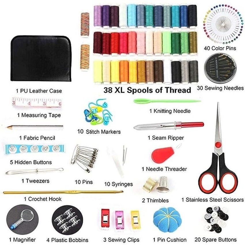 TREXEE 183 Pcs Portable Sewing kit Box Sewing Supplies Accessories