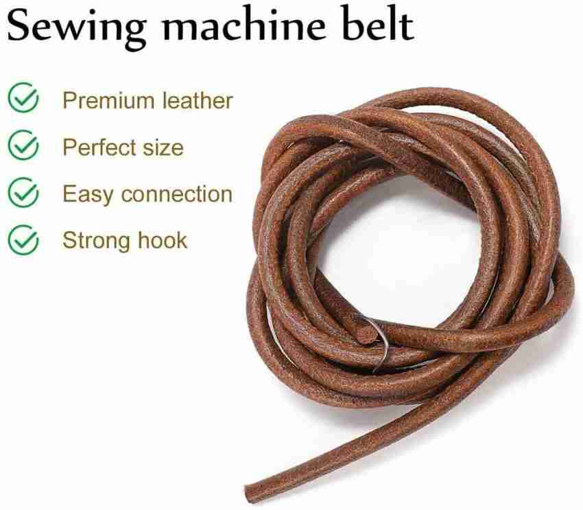 Hicello 72 inch/183cm Leather Belt Antique Treadle Parts + Hook for Singer Sewing Machine (1pcs)