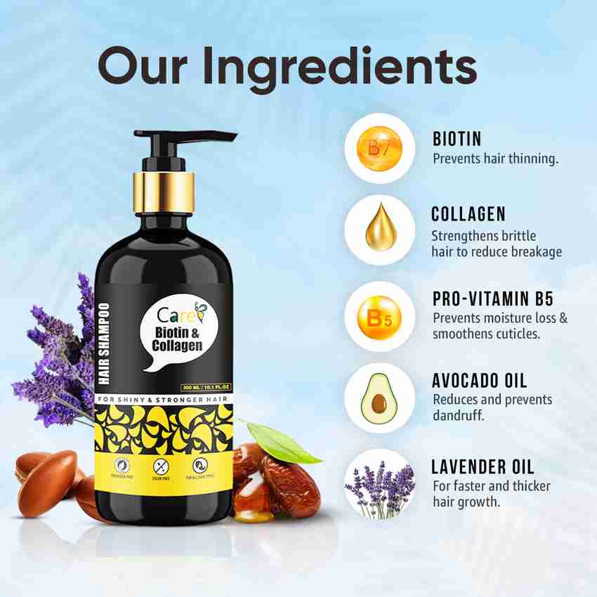 CareB Biotin Collagen Shampoo For long strong and Shiny