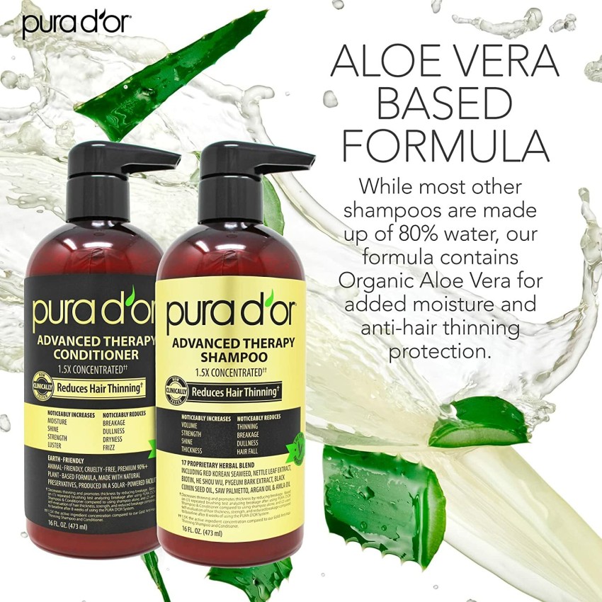 Pura D'or Advanced Therapy System Shampoo & Conditioner Reduces Hair  Thinning 16 fl oz Price in India - Buy Pura D'or Advanced Therapy System  Shampoo & Conditioner Reduces Hair Thinning 16 fl