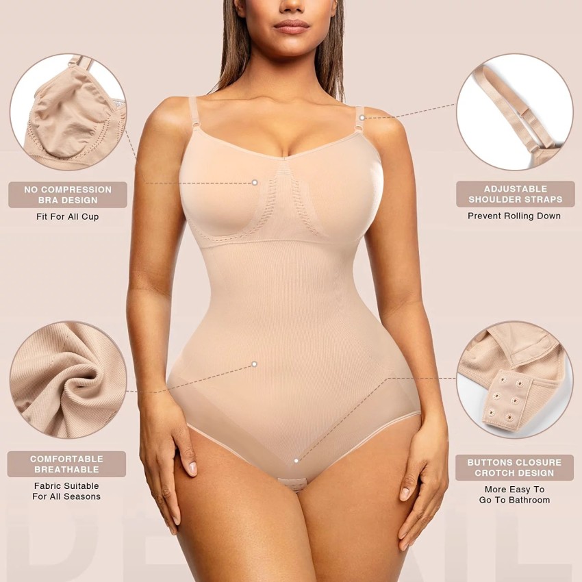 3-in-1 Waist Buttoned Bra Shapewear, Adjustable Straps Body Shaper