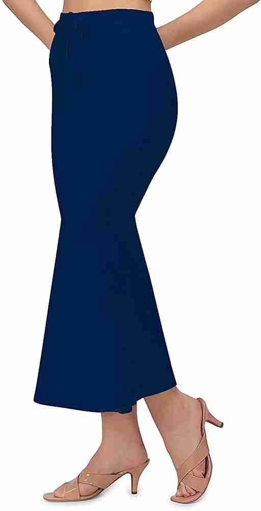 DRESQUE STORE Flared Saree Shapewear Navy Blue (M) Lycra Blend