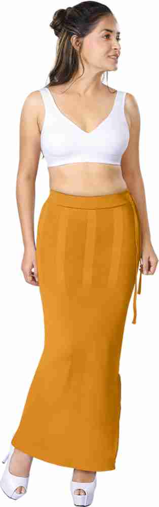 dermawear Saree Shapewear Mustard Lycra Blend Petticoat Price in