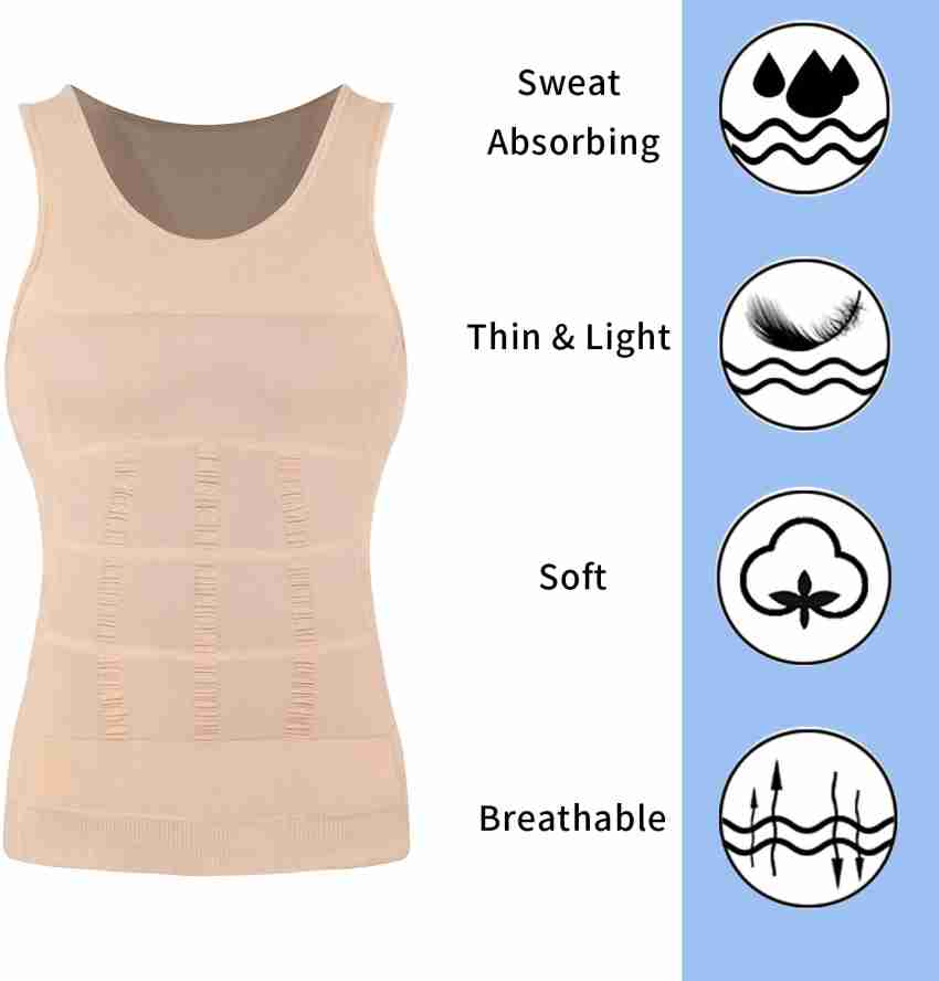 Compression Shirts for Men Shapewear Slimming Body Shaper Waist Trainer  Vest Workout Tank Tops Abdomen Undershirts