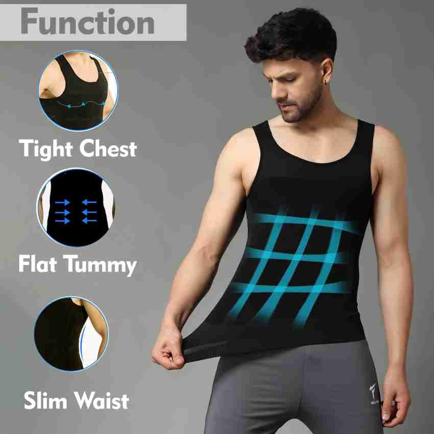 Mens Slimming Body Shaper Shirt Chest Compression Tank Top Tummy Control  Undershirt Shaperwear