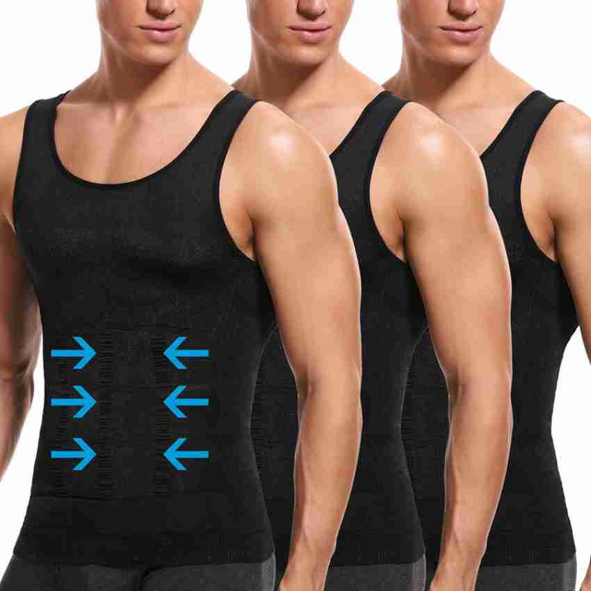 Mens Slimming Body Shaper Shapewear Abs Abdomen Compression Shirt