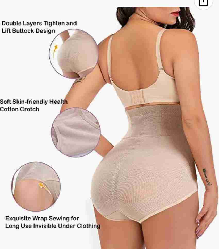 OLSIC High Waist Abdomen Slimming Short Pants Tummy Control Panties Women  Body Shaper BEIGE2