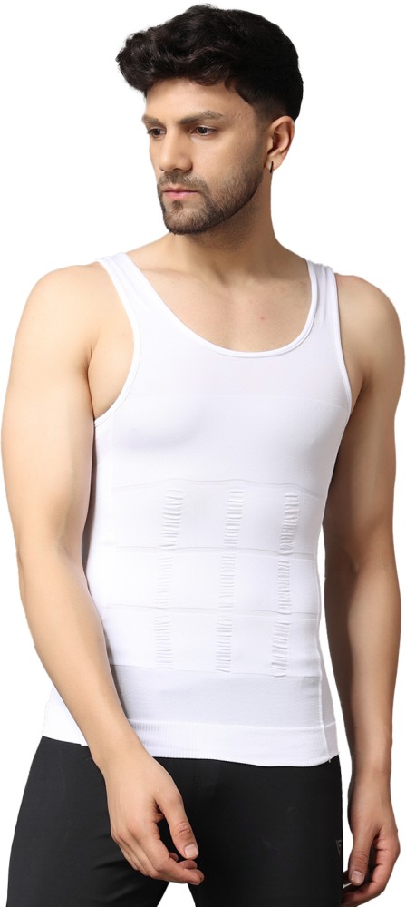 Buy GREY Fab Abs Abdomen Body Shaper  Tummy Tucker Vest for Men Shapewear  colour white (MEDIUM M) at