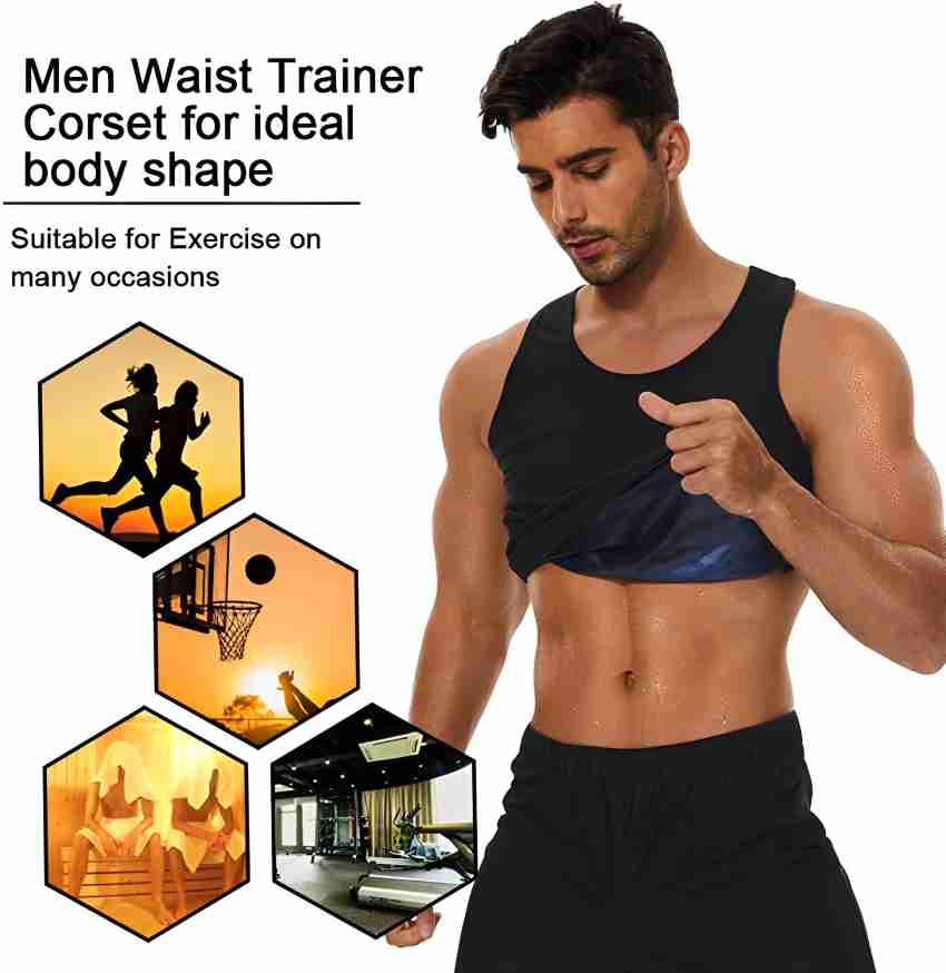 Men Body Shaper Vest Fitness Waist body shaper vest Trainer Corset Vest  Workout Shapewear, L 