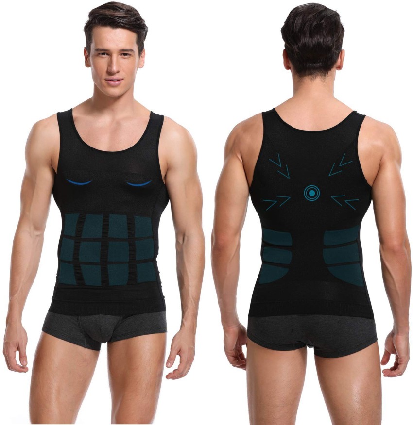 FONICX FIT Men Compression Shirt Slimming Body Shaper Vest Tummy Control  Shapewear Abdomen Undershirt Gym Workout Tank Top