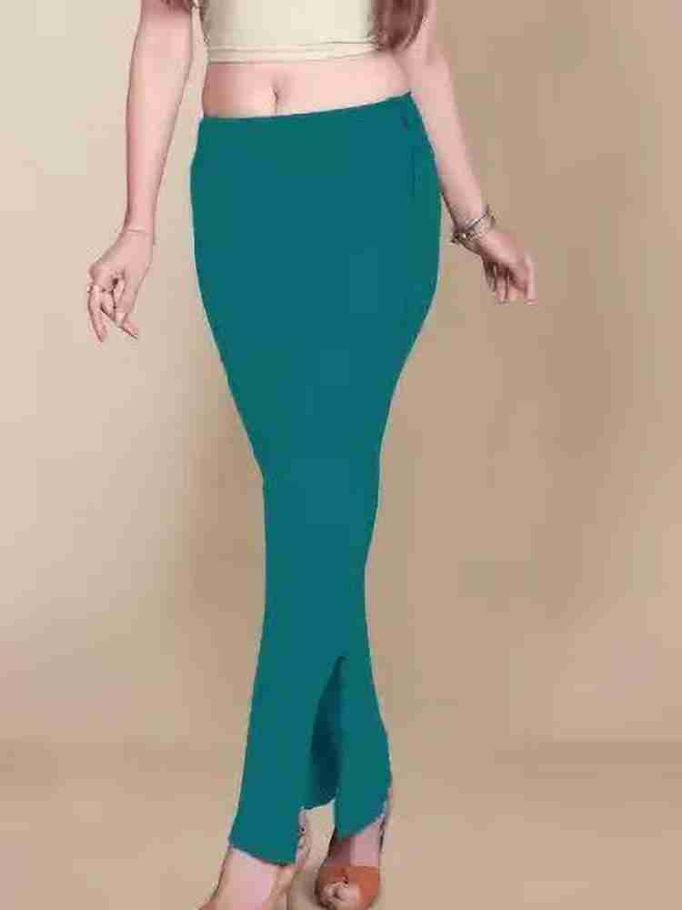 Buy Emerald Green Shapewear Saree Petticoat In Cotton Lycra With Elastic  Waistband And Slit