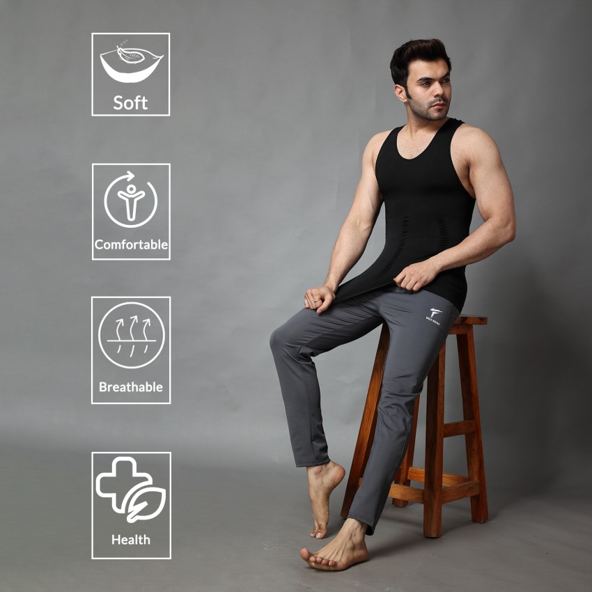 Buy FirstFit Abs Abdomen Body Shaper  Tummy Tucker Vest for Men Shapewear  (Color- Black) Size- M at