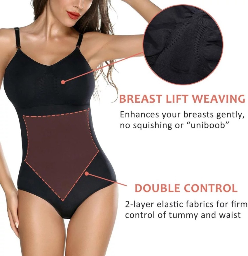 Briafinz Women Cotton Lycra Full Body with Breast Shaper Body