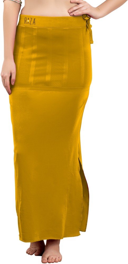 Trylo RIZA SAREE SHAPEWEAR-MUSTARD-XL Lycra Blend Petticoat Price in India  - Buy Trylo RIZA SAREE SHAPEWEAR-MUSTARD-XL Lycra Blend Petticoat online at