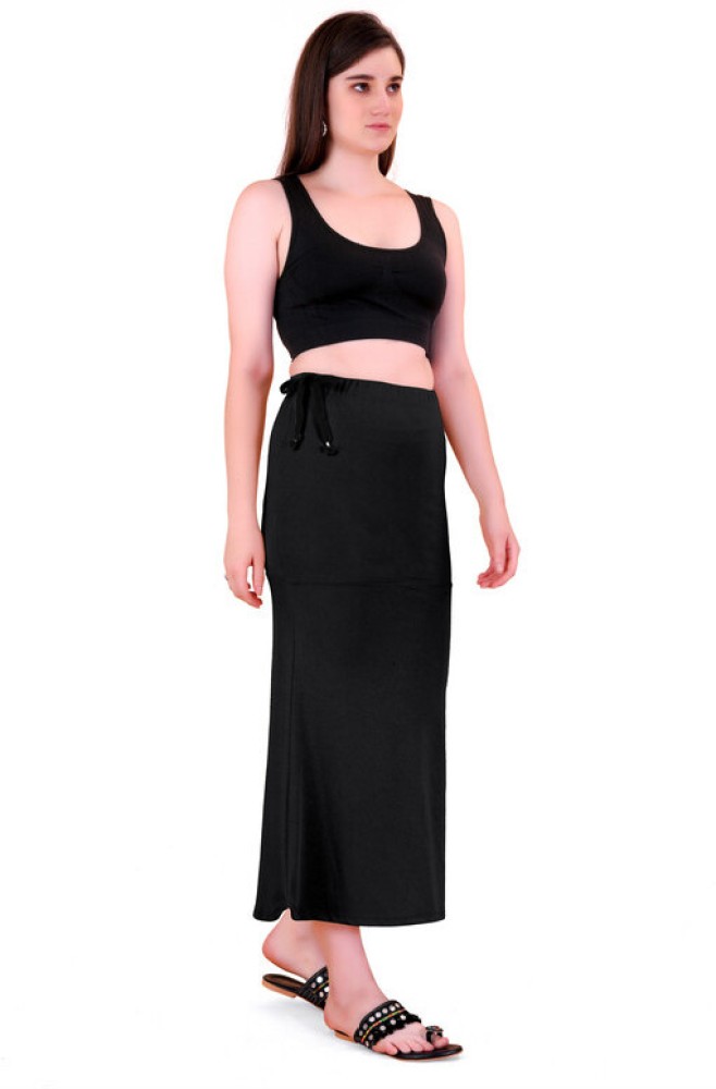 SCUBE DESIGNS Saree Shapewear Black (L) Nylon Blend Petticoat