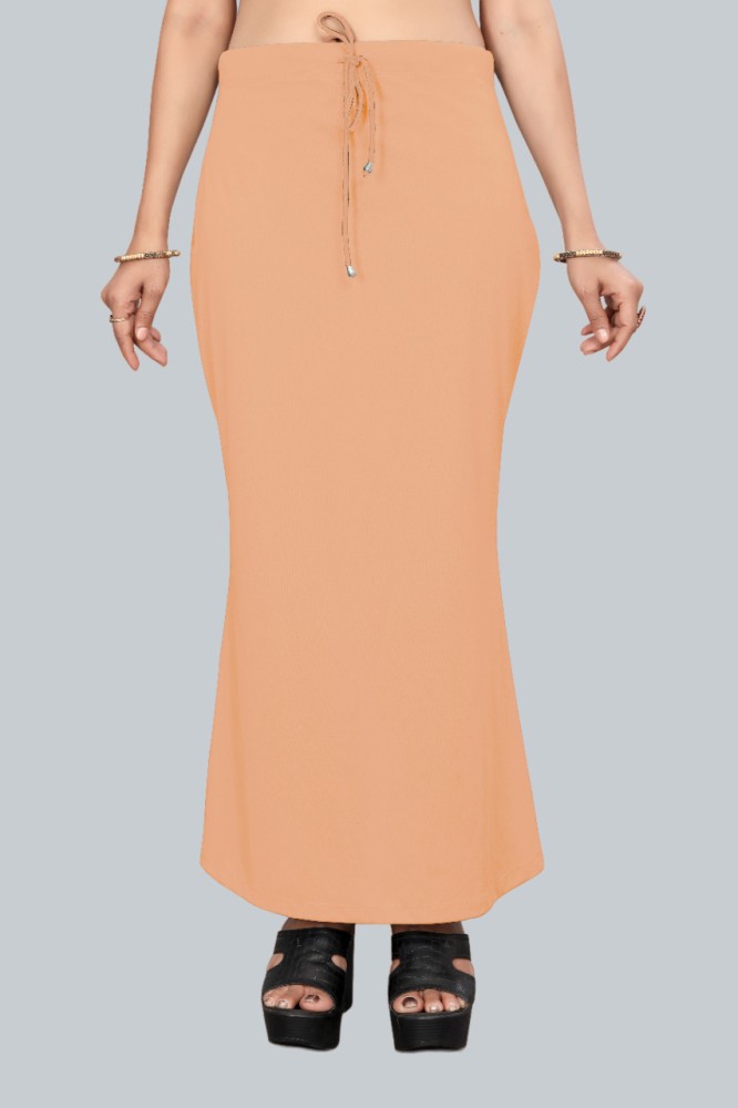 Trendmalls Lycra Spendex Saree Shapewear Petticoat for Women-P01-Beige