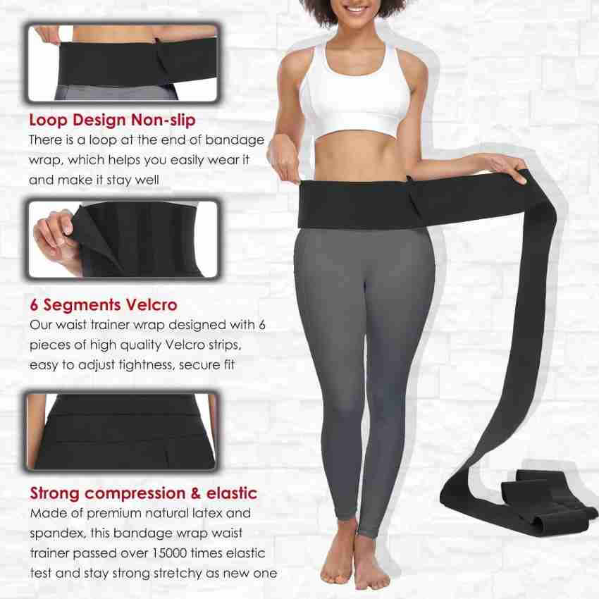 LEOPAX Black Waist Stomach Belt Shaper Fitness Belt Yoga Wrap Hot Belt  Unisex Weight Loss Back Pain Gym Running Travel Tummy Workout Belt Large  Waist