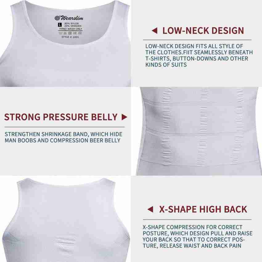 Buy Wearslim Men' s Slimming Body Shaper Vest Shirt Abs Abdomen Slim  Stretchable Tummy Tucker Vest, Color-Black, Size- 3XL (Set of 2) Online at  Best Prices in India - JioMart.