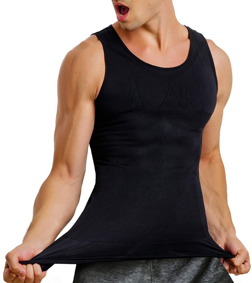 Fashion Mens Slimming Body Shaper Vest Shirt Abs Abdomen
