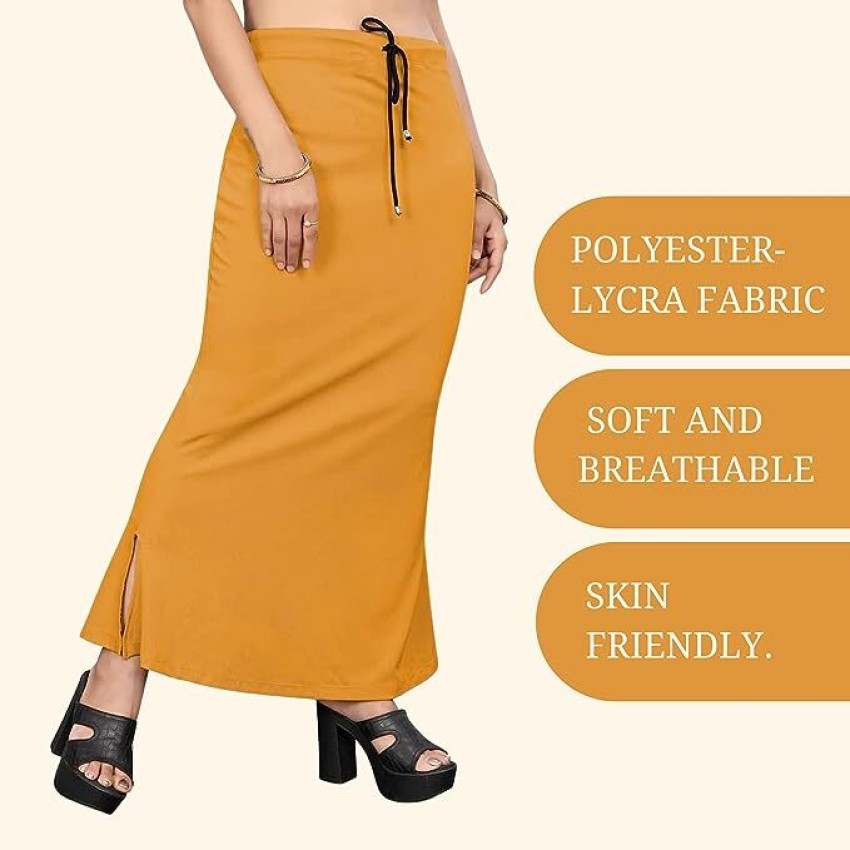 Buy Saree Shapewear Petticoat with Drawstring in Yellow Online India, Best  Prices, COD - Clovia - SW0048R07