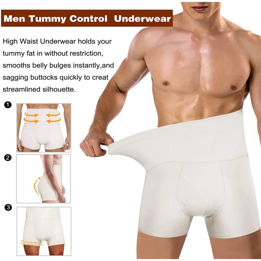 3 Pack Men Tummy Control Shorts High Waist Slimming Shapewear Body