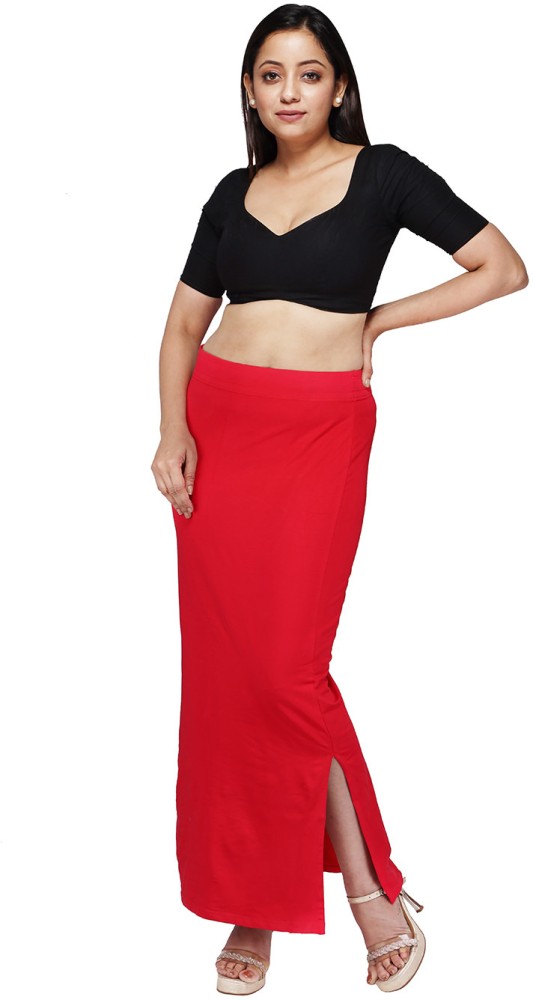 Traditional Full Elastic Saree Shapewear Petticoat Color Red Size