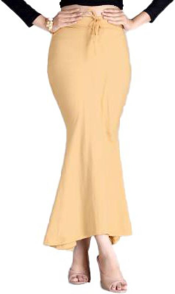 fishcut beige Saree Shapewear Petticoat for Women,  Microfibre,Petticoat,Skirts for Women,Shape Wear Dress for Saree