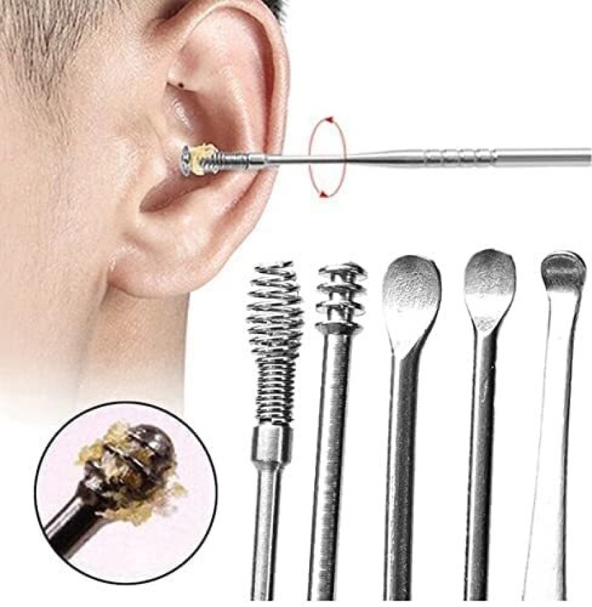 PKK TRADERS Ear Cleaning Tools kit Ear Wax Cleaner Earwax Remover Stick Set  Spring Curette Hair Curler